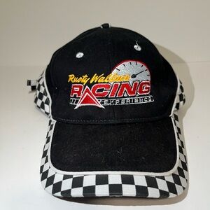 Rusty Wallace Racing Experience Adjustable Black/Checkered Hat, Cap, NASCAR OTTO